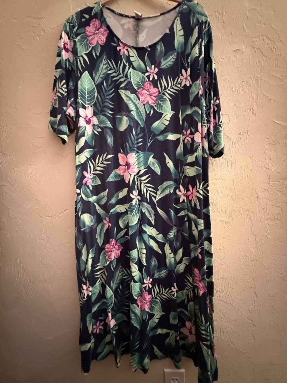 Old Navy, Midi Dress, Floral, Blue, Green, 2X - Picture 2 of 7